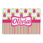 Pink Monsters & Stripes Large Rectangle Car Magnet (Personalized)