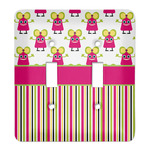Pink Monsters & Stripes Light Switch Cover (2 Toggle Plate)