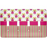 Pink Monsters & Stripes Light Switch Cover (4 Toggle Plate)