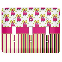 Pink Monsters & Stripes Light Switch Cover (3 Toggle Plate) (Personalized)