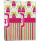 Pink Monsters & Stripes Linen Placemat - Folded Half (double sided)