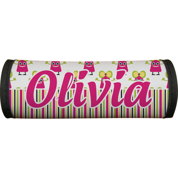 Pink Monsters & Stripes Luggage Handle Wrap