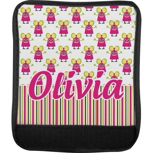Pink Monsters & Stripes Luggage Handle Wrap (Approval)