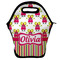 Pink Monsters & Stripes Lunch Bag - Front