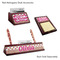 Pink Monsters & Stripes Mahogany Desk Accessories