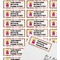 Pink Monsters & Stripes Mailing Label on Envelope - Multiple Labels
