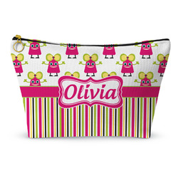 Pink Monsters & Stripes Makeup Bag - Small - 8.5"x4.5" (Personalized)
