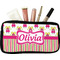 Pink Monsters & Stripes Makeup / Cosmetic Bag (Personalized)