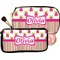 Pink Monsters & Stripes Makeup / Cosmetic Bags (Select Size)
