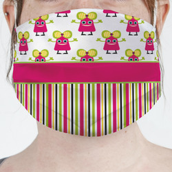 Pink Monsters & Stripes Face Mask Cover