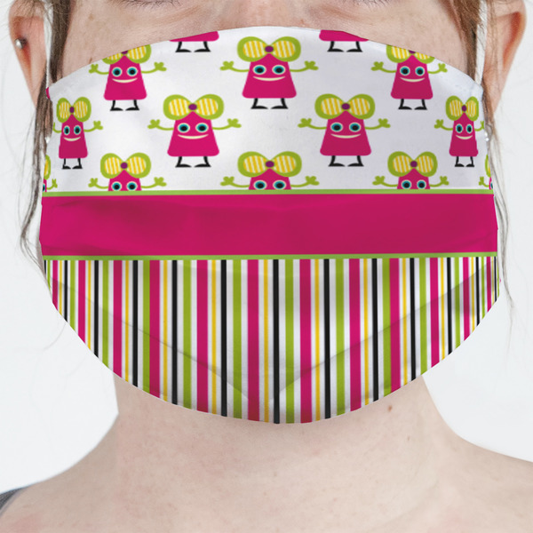Custom Pink Monsters & Stripes Face Mask Cover