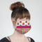 Pink Monsters & Stripes Mask - Quarter View on Girl