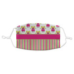 Pink Monsters & Stripes Adult Cloth Face Mask - Standard