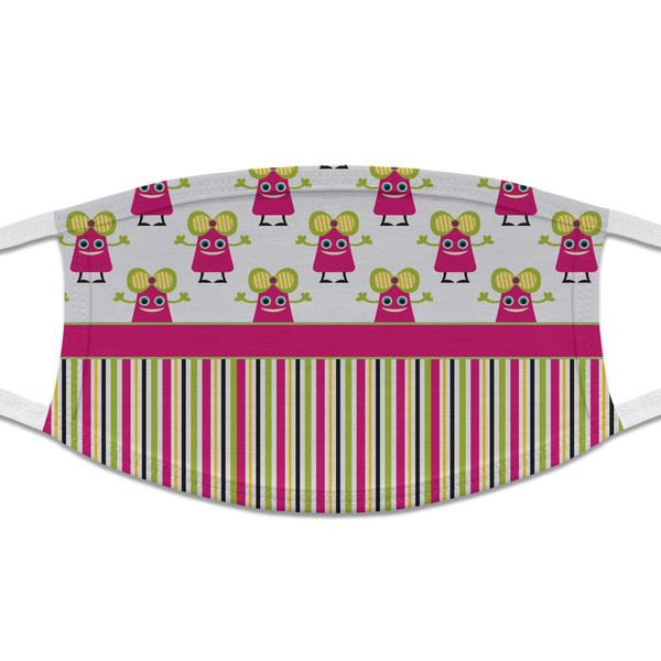 Custom Pink Monsters & Stripes Cloth Face Mask (T-Shirt Fabric)