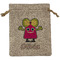 Pink Monsters & Stripes Burlap Gift Bag (Personalized)