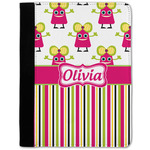 Pink Monsters & Stripes Notebook Padfolio w/ Name or Text