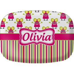 Pink Monsters & Stripes Melamine Platter (Personalized)