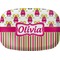 Pink Monsters & Stripes Melamine Platter (Personalized)