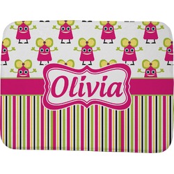 Pink Monsters & Stripes Memory Foam Bath Mat - 48"x36" (Personalized)