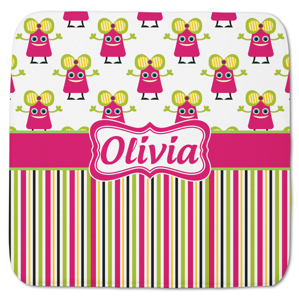 Pink Monsters & Stripes Memory Foam Bath Mat 48 X 48