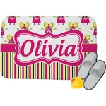 Pink Monsters & Stripes Memory Foam Bath Mat - 24"x17" (Personalized)