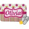 Pink Monsters & Stripes Memory Foam Bath Mat - 24"x17" (Personalized)