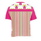 Pink Monsters & Stripes Men's Crew Neck T Shirt Medium - Back