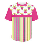 Pink Monsters & Stripes Men's Crew T-Shirt