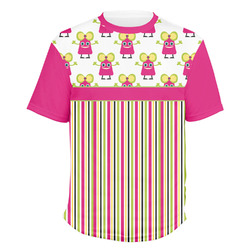 Pink Monsters & Stripes Men's Crew T-Shirt