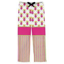 Pink Monsters & Stripes Mens Pajama Pants - XS