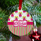 Pink Monsters & Stripes Metal Ball Ornament - Lifestyle