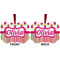 Pink Monsters & Stripes Metal Benilux Ornament - Front and Back (APPROVAL)