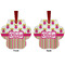 Pink Monsters & Stripes Metal Paw Ornament - Front and Back