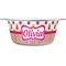 Pink Monsters & Stripes Stainless Steel Dog Bowl - Medium (Personalized)