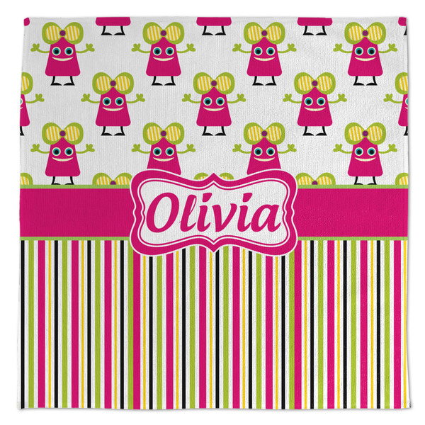 Pink Monsters & Stripes Microfiber Dish Rag - APPROVAL