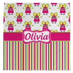 Pink Monsters & Stripes Microfiber Dish Towel (Personalized)