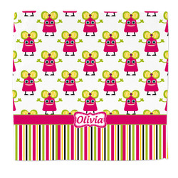 Pink Monsters & Stripes Microfiber Dish Rag (Personalized)