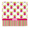 Pink Monsters & Stripes Microfiber Dish Rag - Front/Approval
