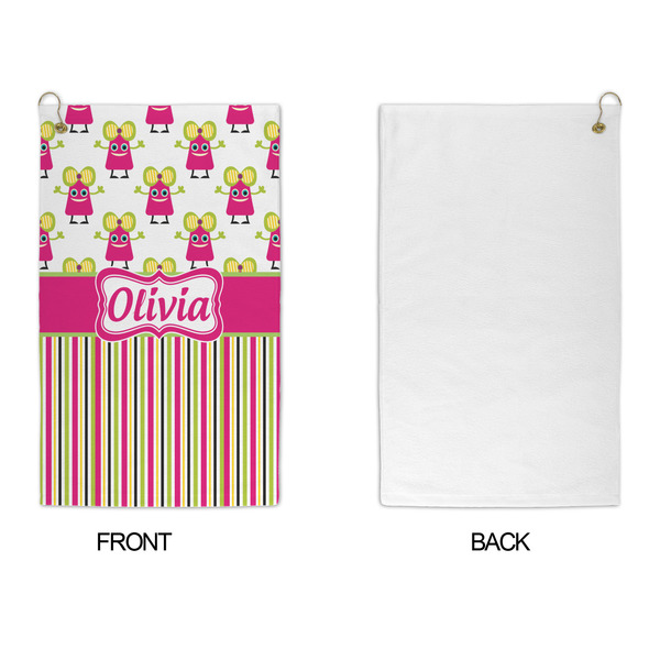 Pink Monsters & Stripes Microfiber Golf Towels - APPROVAL