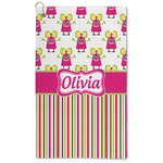 Pink Monsters & Stripes Microfiber Golf Towel (Personalized)