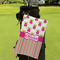 Pink Monsters & Stripes Microfiber Golf Towels - Small - LIFESTYLE
