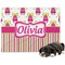 Pink Monsters & Stripes Dog Blanket (Personalized)