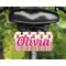 Pink Monsters & Stripes Mini License Plate on Bicycle - LIFESTYLE Two holes