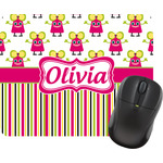 Pink Monsters & Stripes Rectangular Mouse Pad (Personalized)