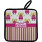 Pink Monsters & Stripes Pot Holder w/ Name or Text