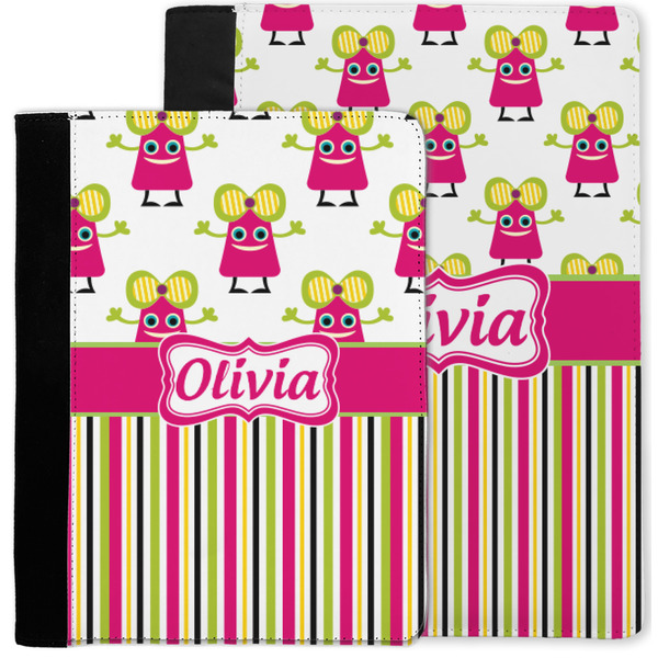 Pink Monsters & Stripes Notebook Padfolio - MAIN