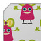 Pink Monsters & Stripes Octagon Placemat - Single front (DETAIL)