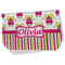 Pink Monsters & Stripes Burp Cloth - Fleece w/ Name or Text