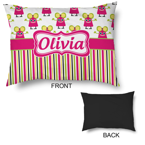 Pink Monsters & Stripes Outdoor Dog Beds - Large - APPROVAL