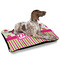 Pink Monsters & Stripes Outdoor Dog Beds - Large - IN CONTEXT